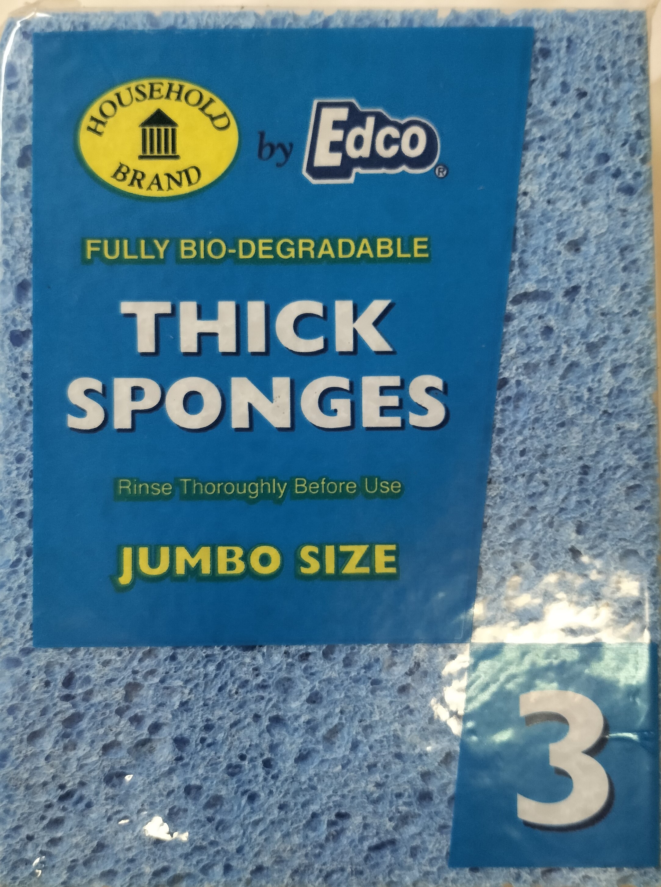 Edco Thick Sponges 160x120x13mm Pack of 3 Blue